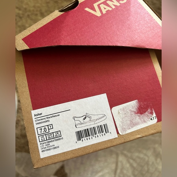 New NIB Vans Size 7 Black & White Checkered Shoes Slip on - Picture 4 of 5